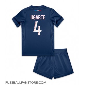 Paris Saint-Germain Manuel Ugarte #4 Replik Heimtrikot Kinder 2024-25 Kurzarm (+ Kurze Hosen)